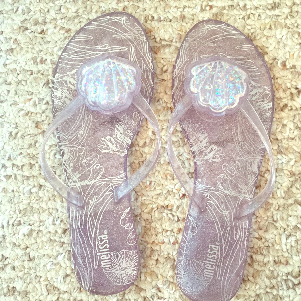Melissa Harmonic Xbox Glitter Shell thong sandals
